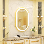 Large LED Oval Bathroom Mirror with Stepless Dimmable Lighted Vanity Mirror for Wall Mounted Vanity with Frame Anti-Fog Memory