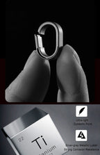 Titanium Alloy Quick Release Key Ring With Black PVD Coating-For Car Keys, EDC Accessories, Durable Compact Metal Connector Ring