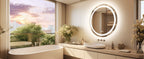 800mm LED Circle Wall Mounted Vanity Mirror with Demister Pad Smart Touch Sensor Memory Function Backlit Front Lighted 3 Colors