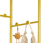 Space-Saving Tall Entryway Gold Metal Coat Stand with Shelves A Free-Standing Clothes Rack Ideal for Bedroom  & Living Room